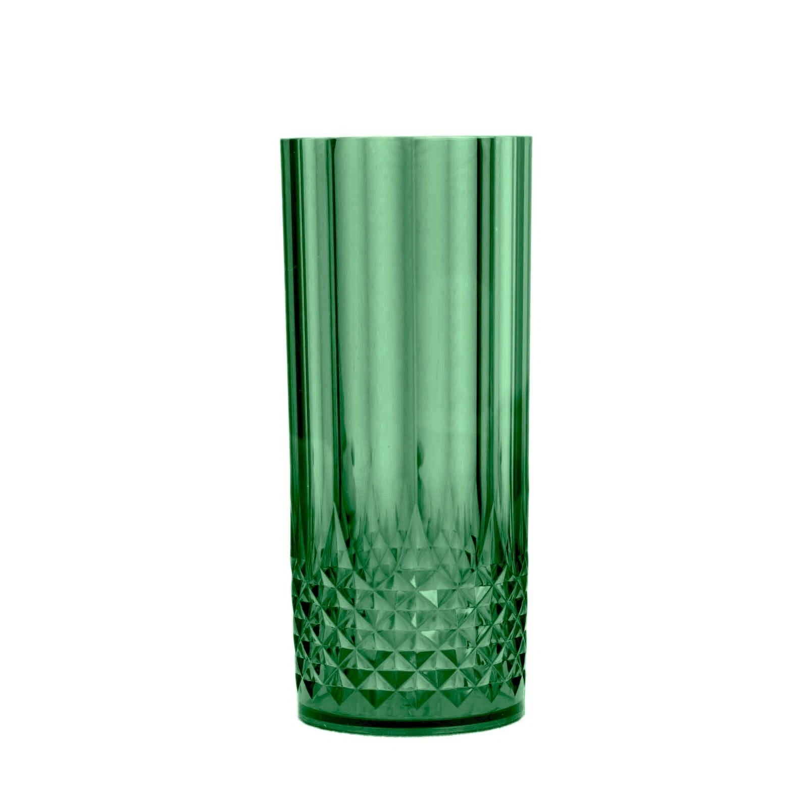 6 Hunter Green 14 oz Crystal Plastic Drinking Glasses Party Events Tableware | eBay