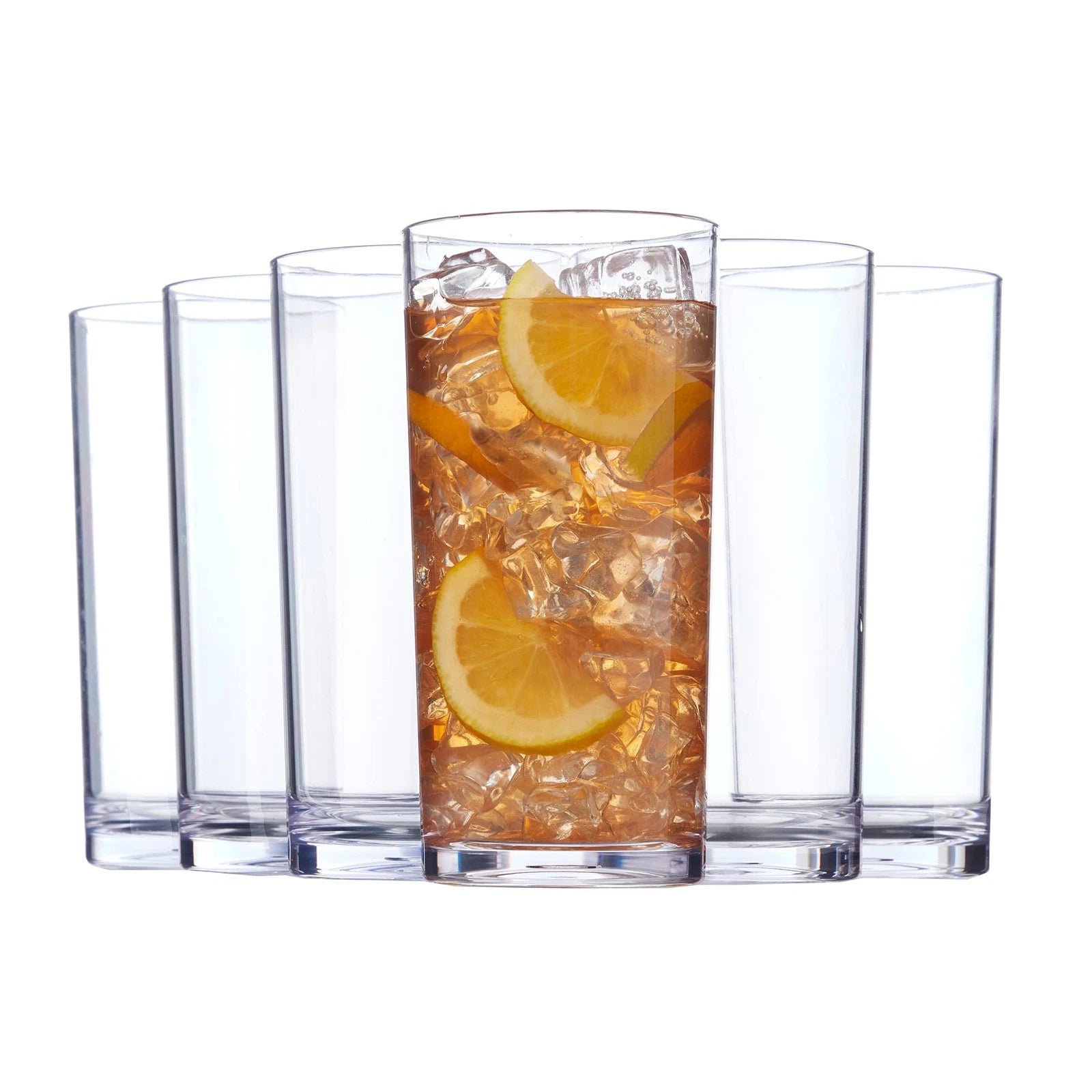 Classic Clear Plastic Reusable Drinking Glasses (Set of 6) 24oz Iced-Tea Cups... | eBay