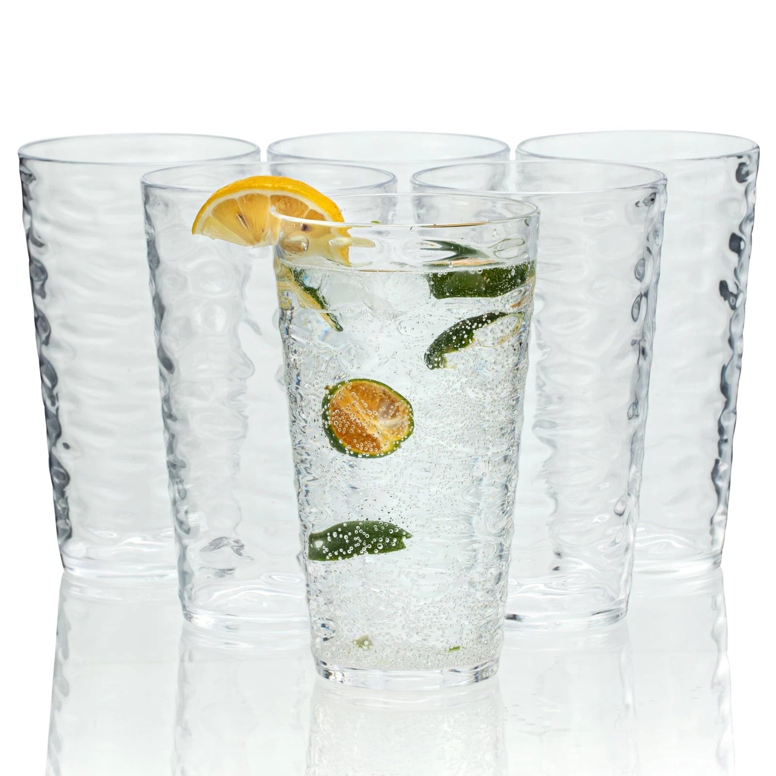 20-ounce Plastic Tumblers, Acrylic Drinking Glasses High-Balls, set of 6 Clea | eBay