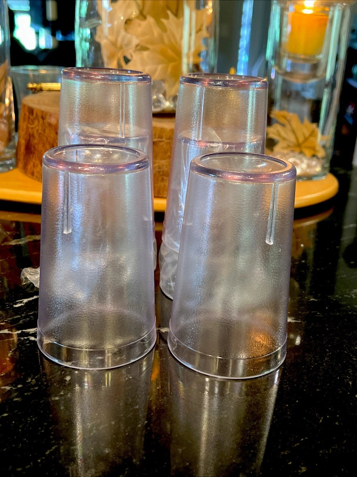 Set of 6 Durable Vintage Plastic Glasses Cups Restaurant Tumblers 10oz Clear | eBay