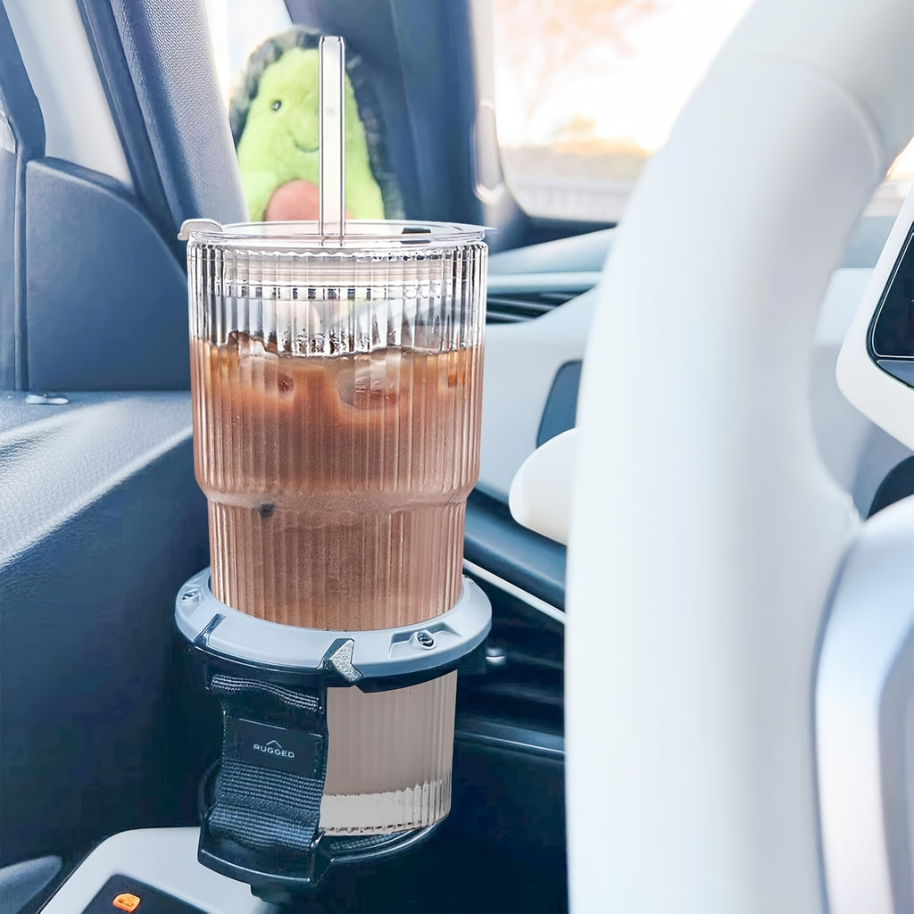 2pcs Set Of 600ml/20oz Glassware with Lid And Glass Straw Ribbed Glass Bucket, Thick Glass, Perfect for Iced Coffee, Smoothies, Cocktails, And Juices - Elegant And Durable Beverages