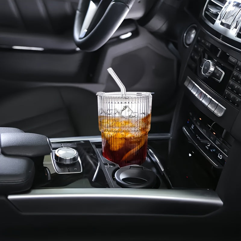 12 OZ Iced Coffee Cups With Lids And Straws Set Of 6, Unbreakable Plastic Drinking Glasses Reusable Iced Coffee Glass To Go Cup For Iced Tea, Juice, Water, BPA Free, Dishwasher Safe