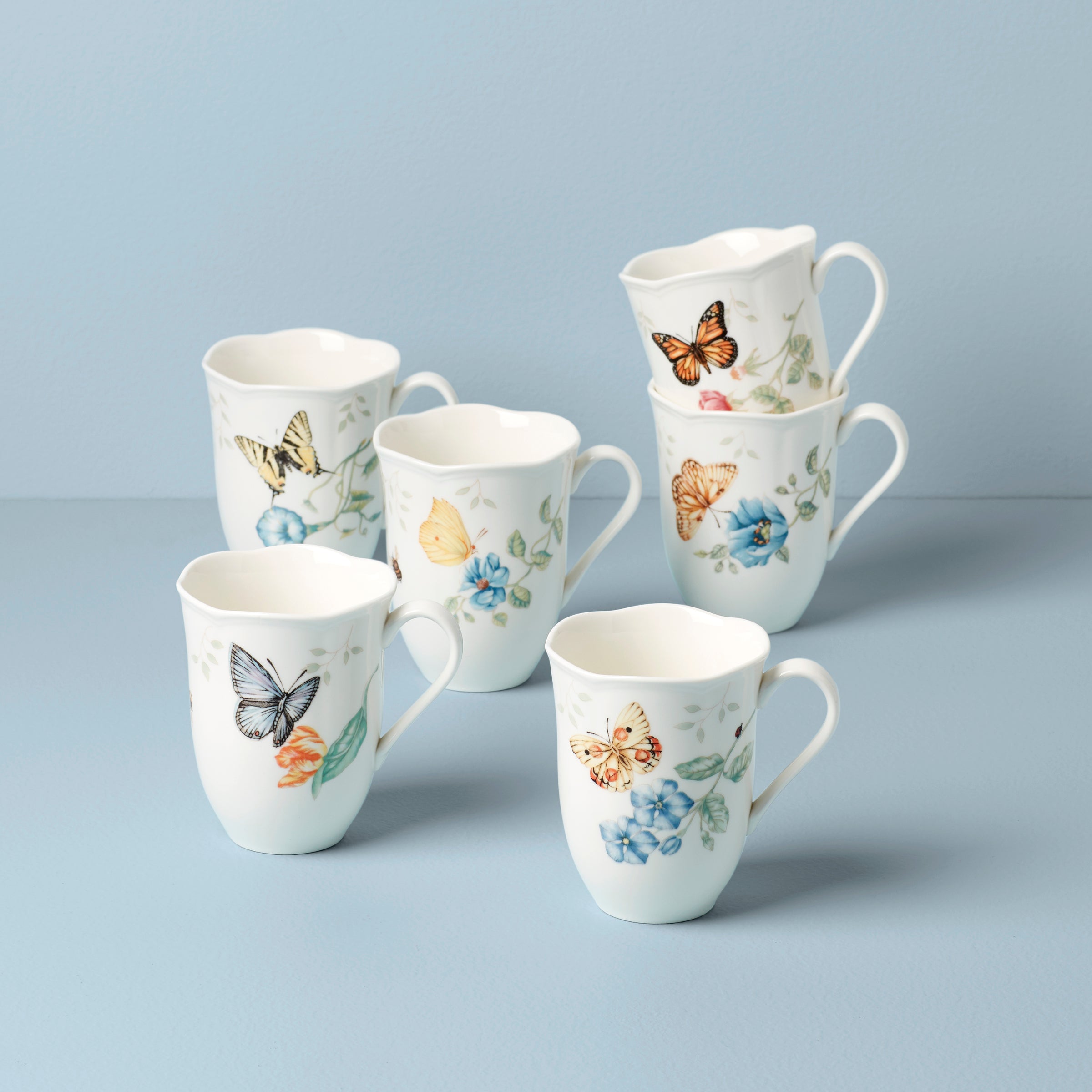 Butterfly Meadow Mugs - Set of 6