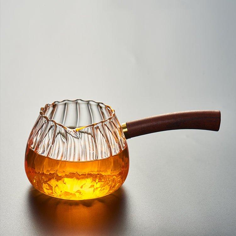Glass Pot With Wooden Handle