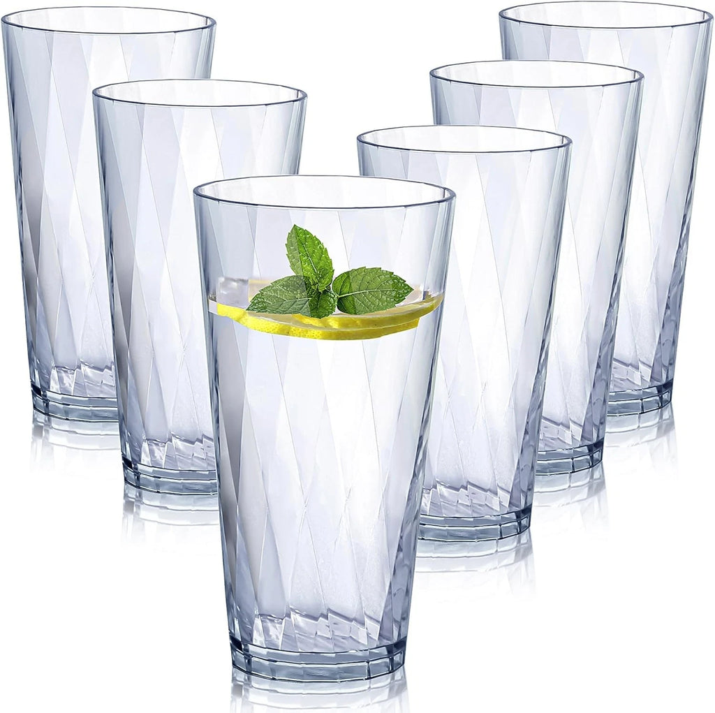 unbreakable Plastic Drinking Glasses,Set of 6, Shatterproof 20oz-A, Clear | eBay
