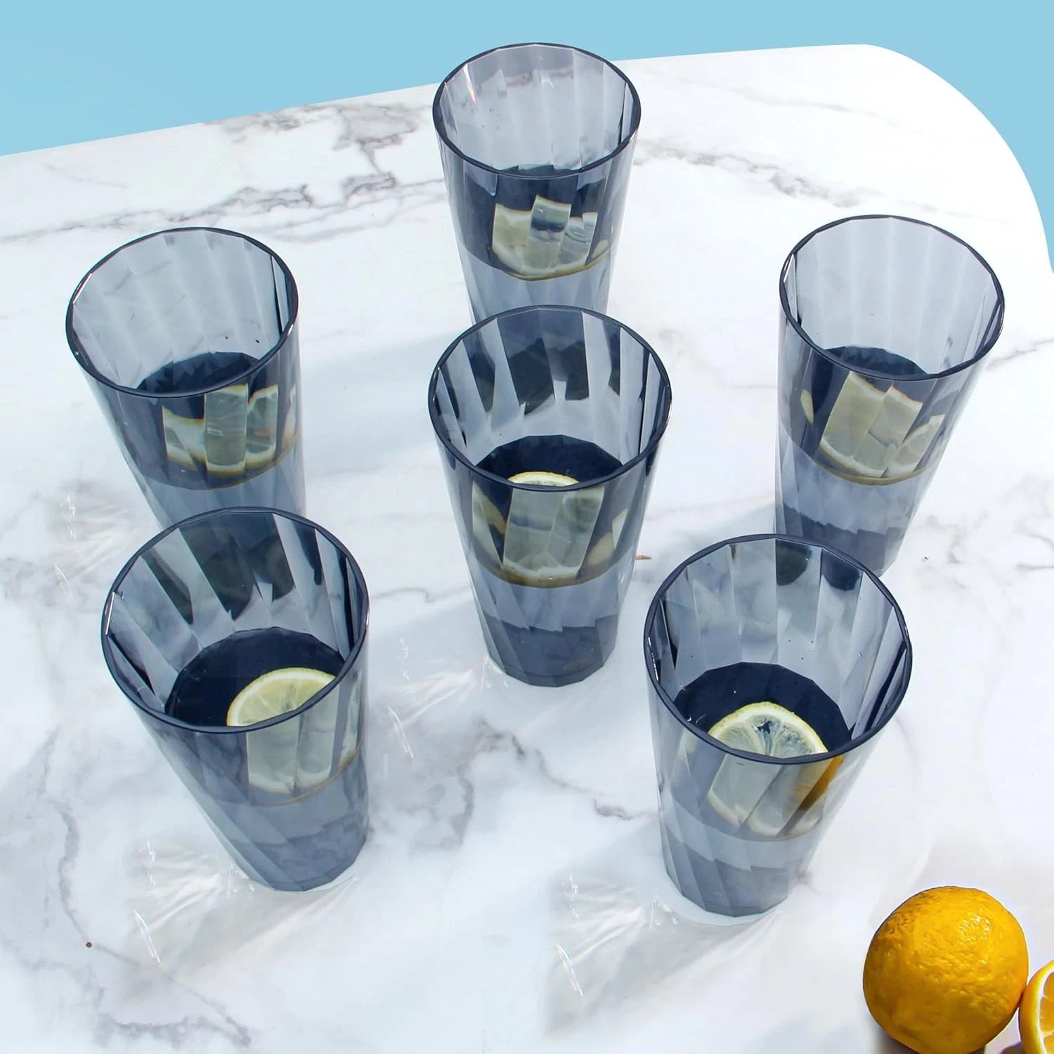 Unbreakable Plastic Drinking Glasses, Set of 6, Shatterproof 20oz, Grev | eBay