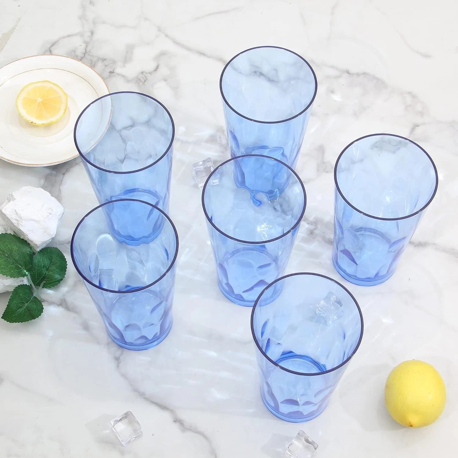 Unbreakable Plastic Drinking Glasses [Set of 6] 6 Count (Pack 1), Blue16OZ | eBay