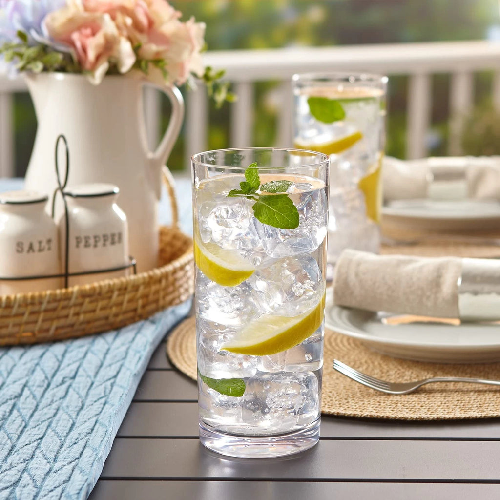 Classic Clear Plastic Reusable Drinking Glasses (Set of 6) 24oz Iced-Tea Cups... | eBay