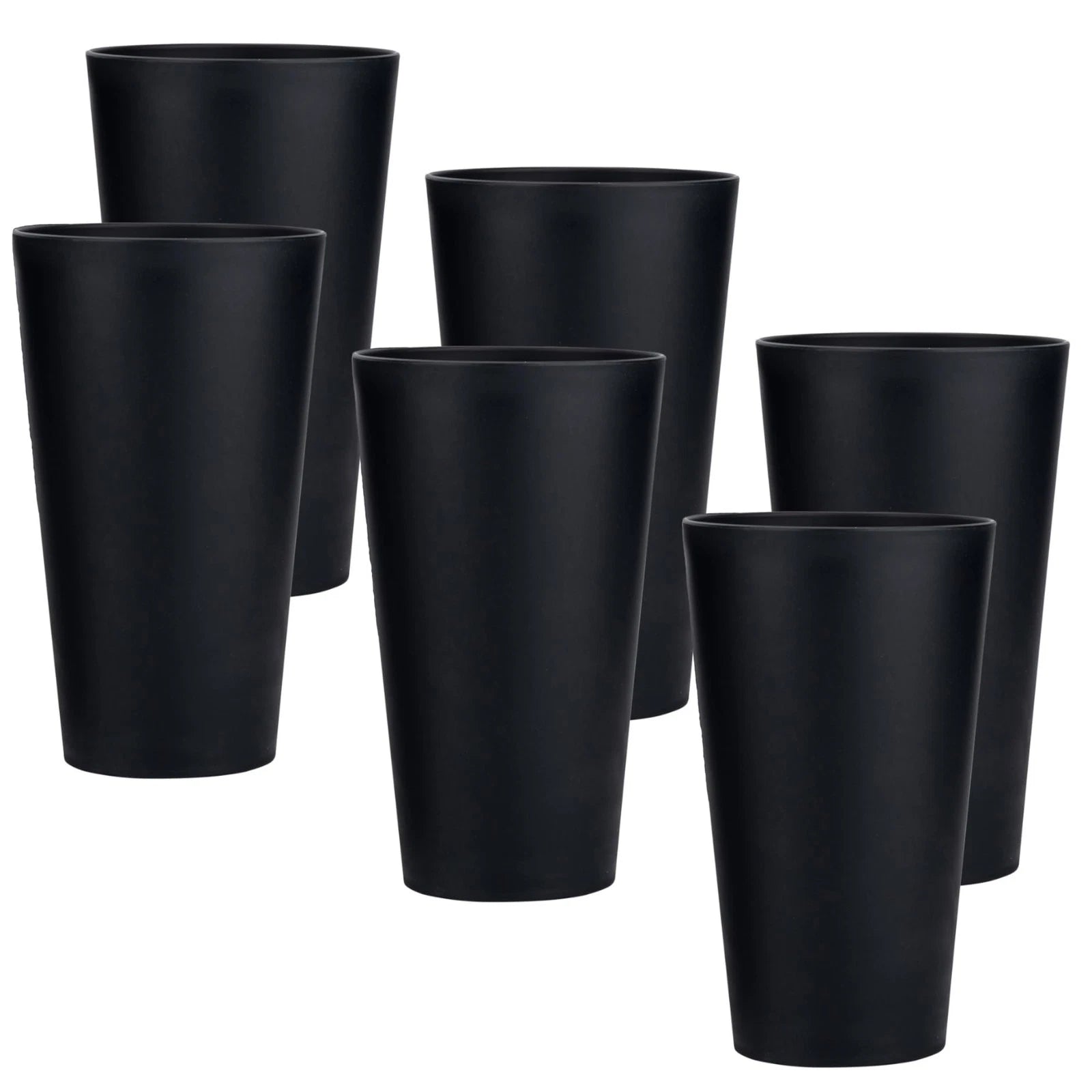 32-ounce Plastic Tumblers Large Drinking Glasses, set of 6 Black | eBay