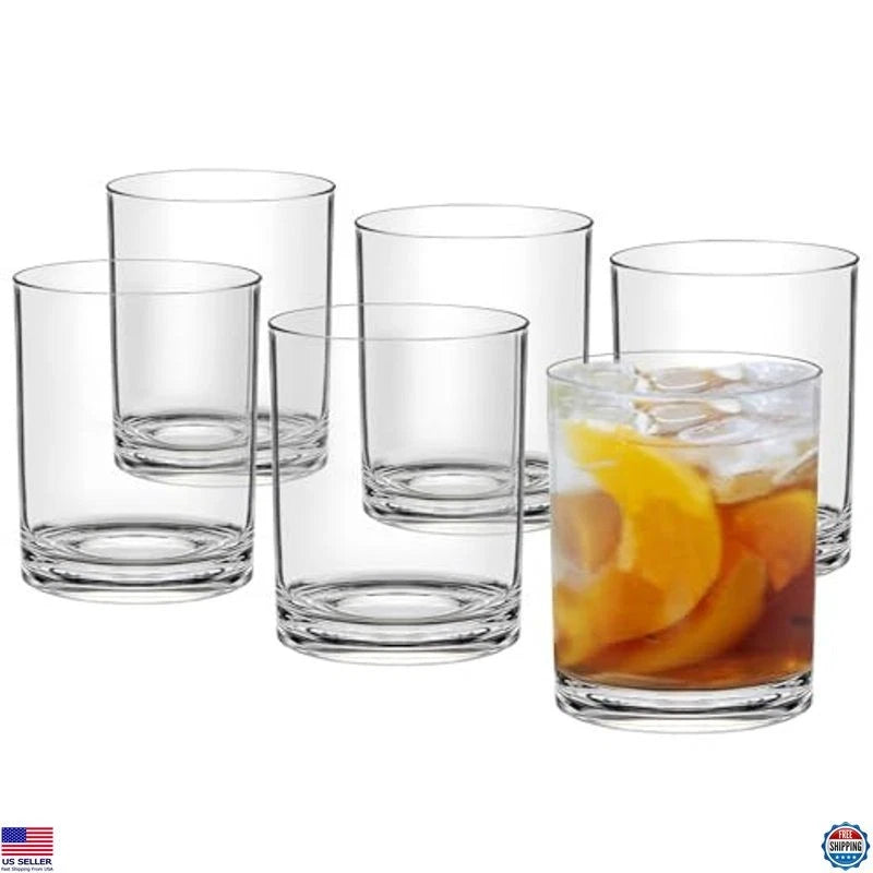 12oz Reusable Plastic Drinking Glasses Set of 6 - Dishwasher Safe, Shatterproof | eBay