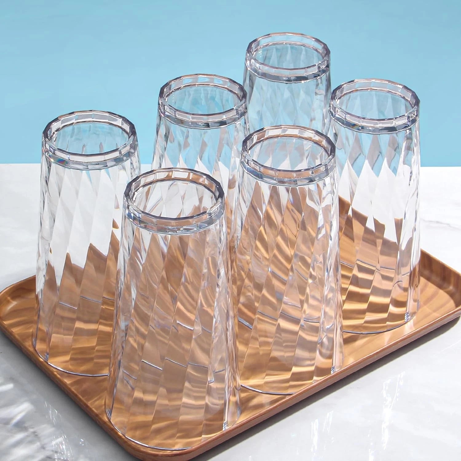 unbreakable Plastic Drinking Glasses,Set of 6, Shatterproof 20oz, Clear | eBay