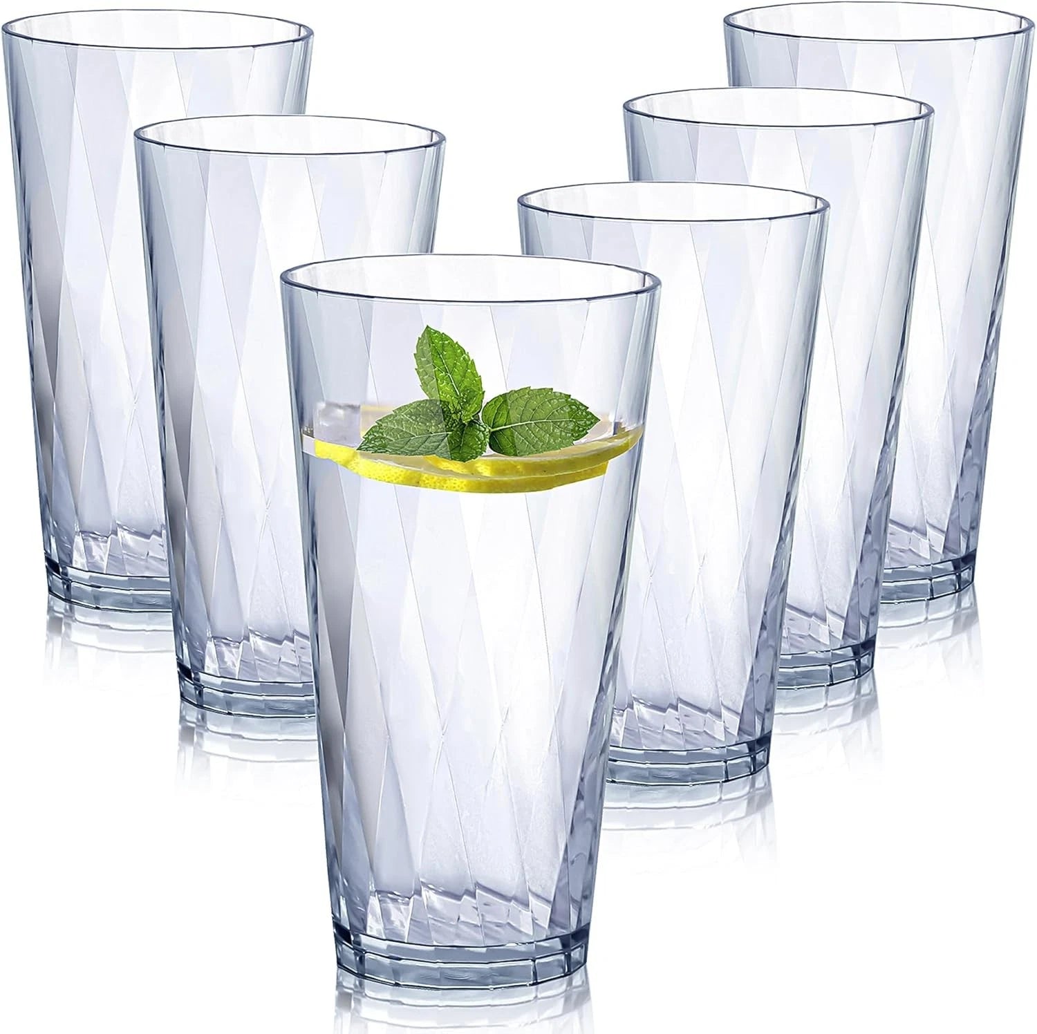 unbreakable Plastic Drinking Glasses,Set of 6, Shatterproof 20oz, Clear | eBay