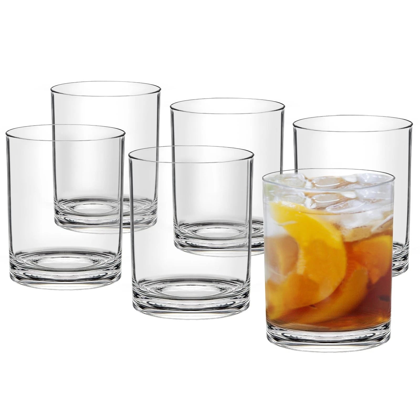 12 Oz Plastic Drinking Glasses Set Of 6 Acrylic Dishwasher Safe Cocktail Water | eBay