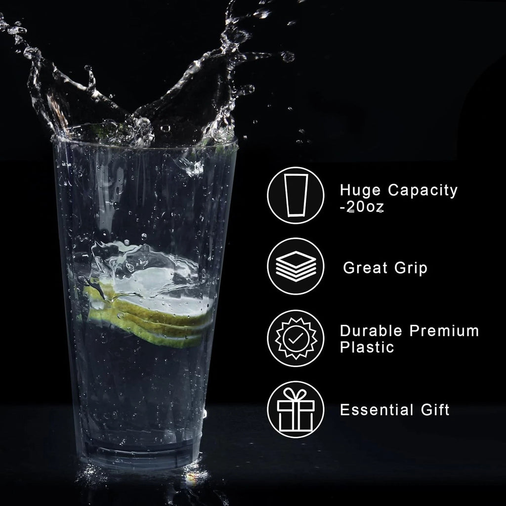 Unbreakable Plastic Drinking Glasses, Set of 6, Shatterproof 20oz, Grev | eBay