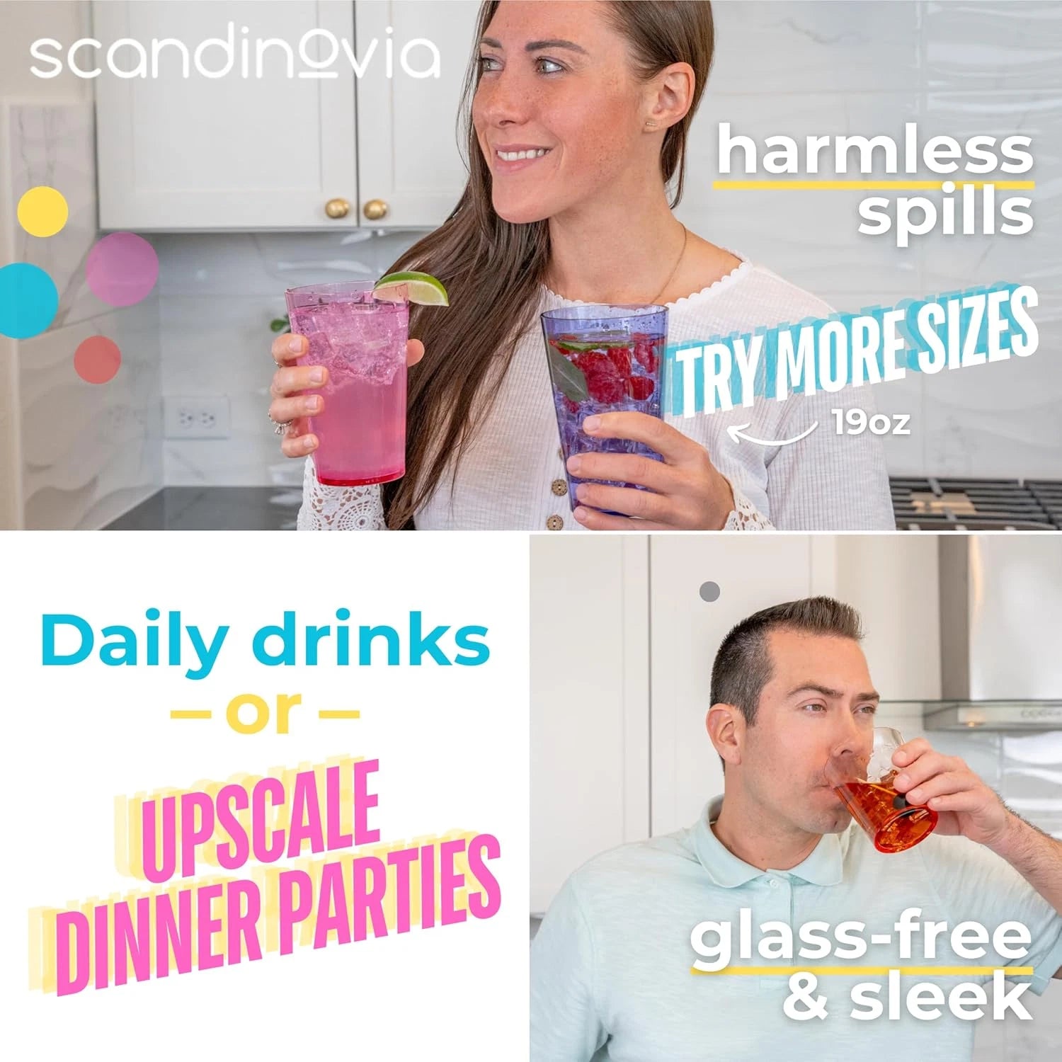 13 Oz Unbreakable Premium Plastic Drinking Glasses Set of 6 Assorted Colors | eBay