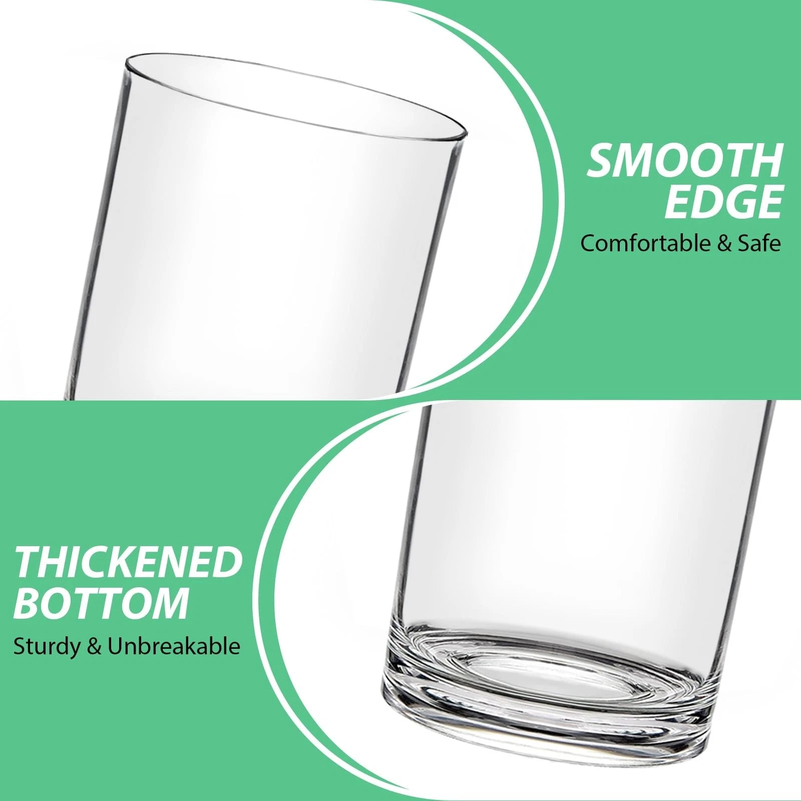 12 Oz Plastic Drinking Glasses Set Of 6 Acrylic Dishwasher Safe Cocktail Water | eBay