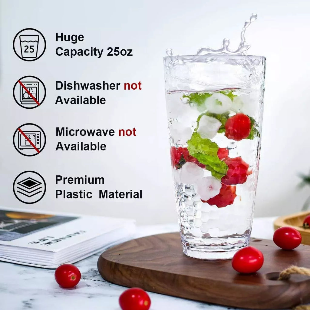 Set of 6 Large Water Tumbler Set 25 oz Highball Drinking Glasses (Clear) NEW | eBay