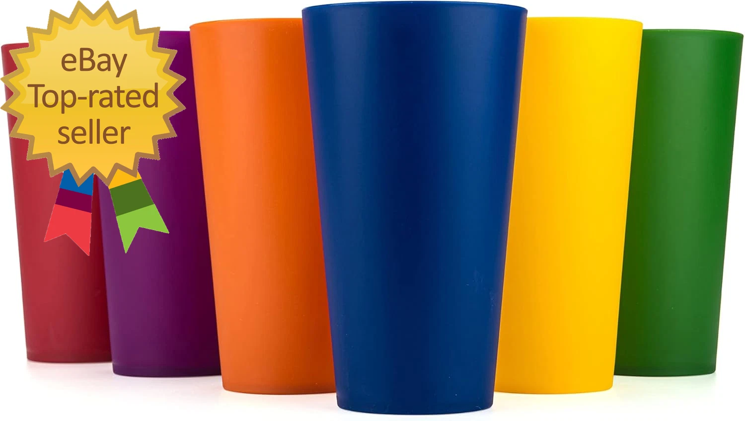 32-Ounce Plastic Tumblers Large Drinking Glasses Set of 6 Multicolor | eBay
