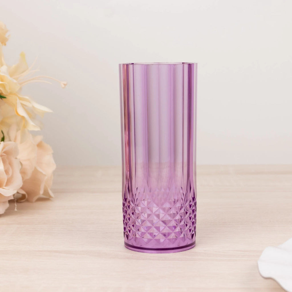 6 Purple 14 oz Crystal Plastic Drinking Glasses Party Events Tableware Supplies | eBay