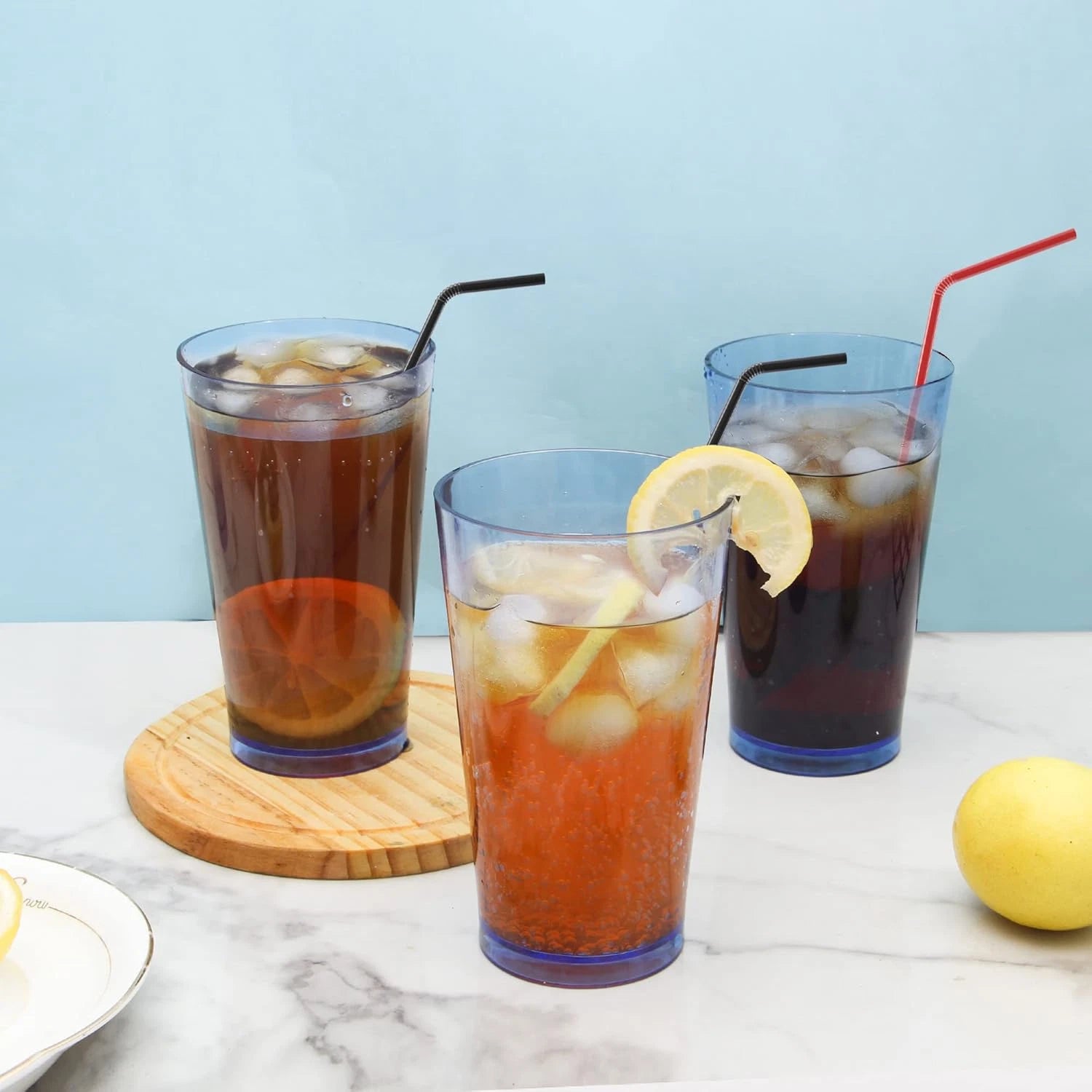 Unbreakable Plastic Drinking Glasses [Set of 6] Shatterproof Tumblers, Reusable | eBay
