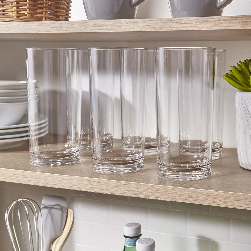 Classic Clear Plastic Reusable Drinking Glasses (Set of 6) 24oz Iced-Tea Cups... | eBay