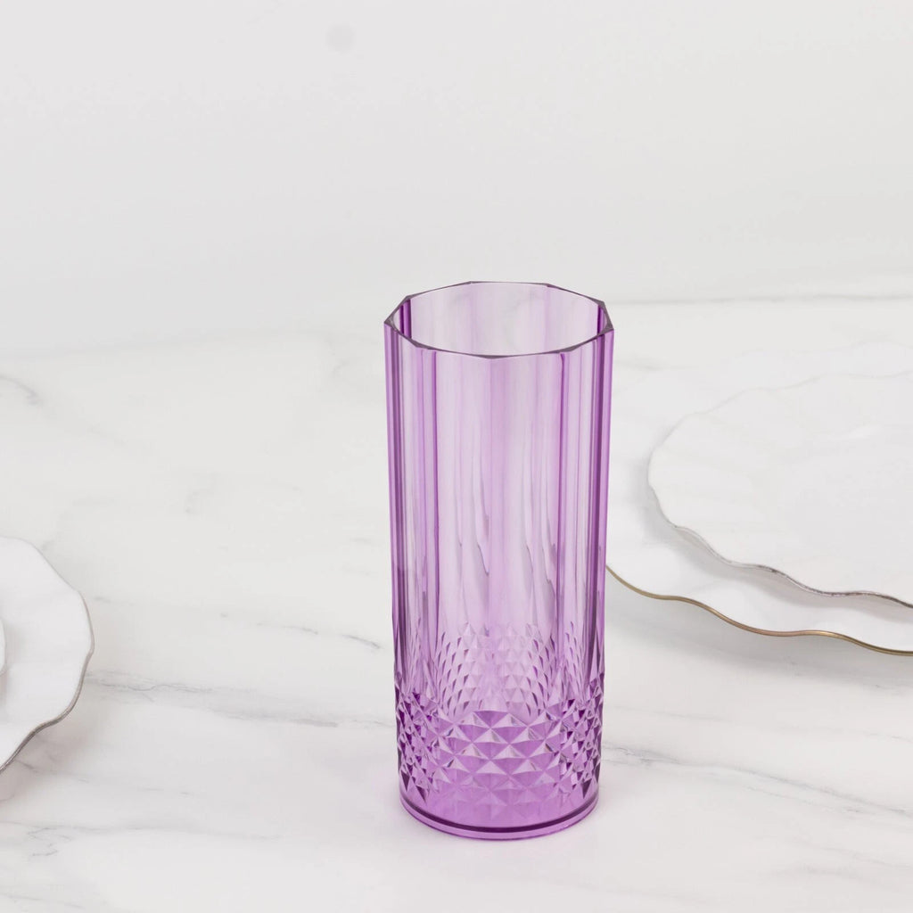 6 Purple 14 oz Crystal Plastic Drinking Glasses Party Events Tableware Supplies | eBay