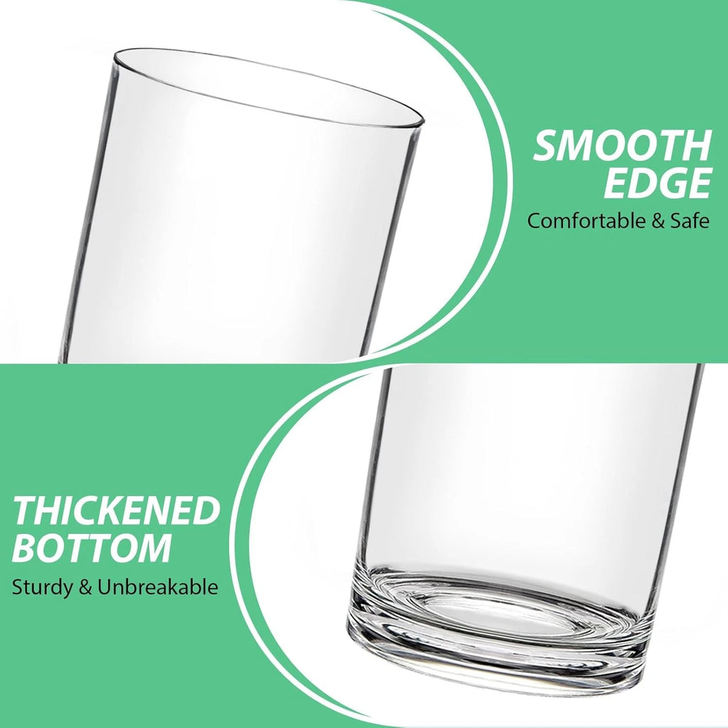 12oz Plastic Drinking Glasses Set of 6, Reusable 6 Count (Pack 1), Clear | eBay