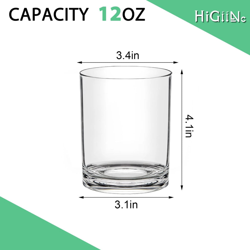 12 Oz Plastic Drinking Glasses Set Of 6 Acrylic Dishwasher Safe Cocktail Water | eBay