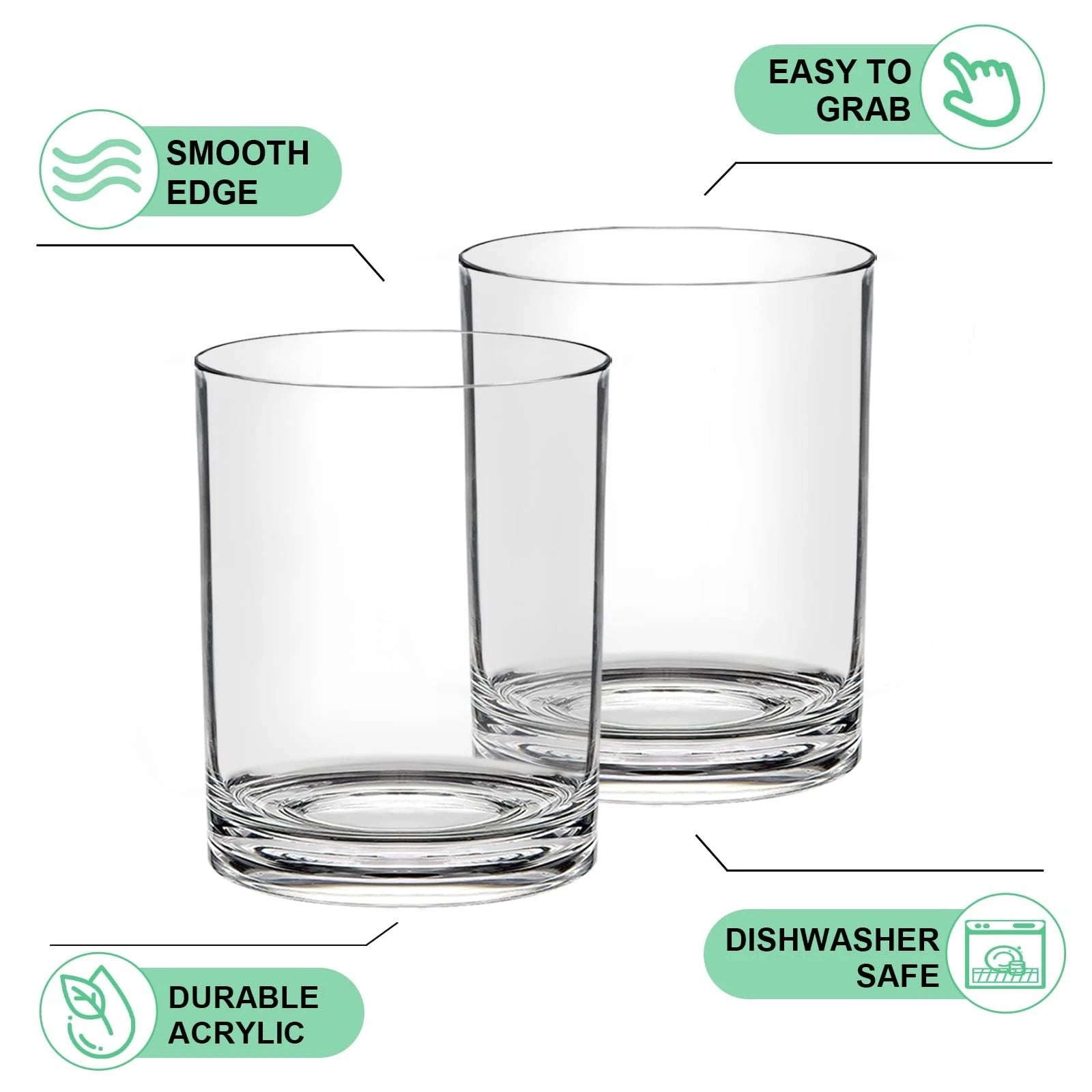 12 Oz Plastic Drinking Glasses Set Of 6 Acrylic Dishwasher Safe Cocktail Water | eBay