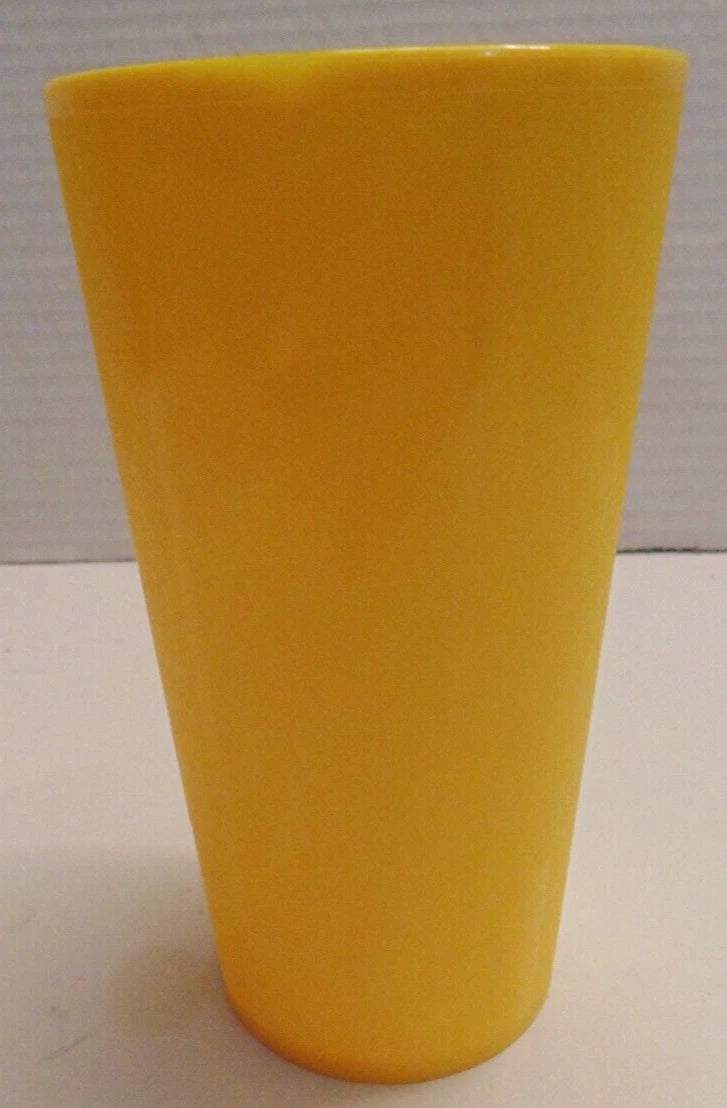 Vintage Set of 6 Yellow Retro Hard Plastic Drinking Glasses Tumblers 5.25" Tall | eBay