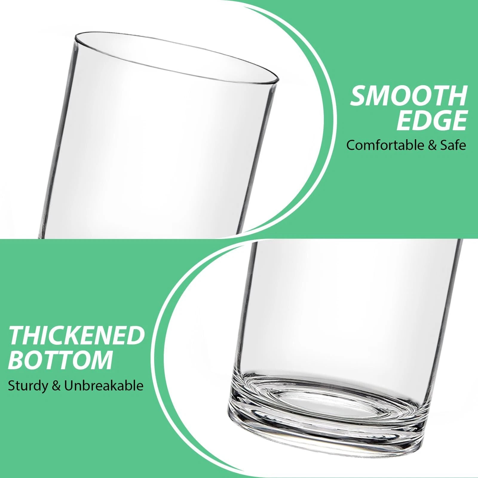 12oz Plastic Drinking Glasses Set Of 6 Dishwasher Safe Reusable Plastic Water Tu | eBay