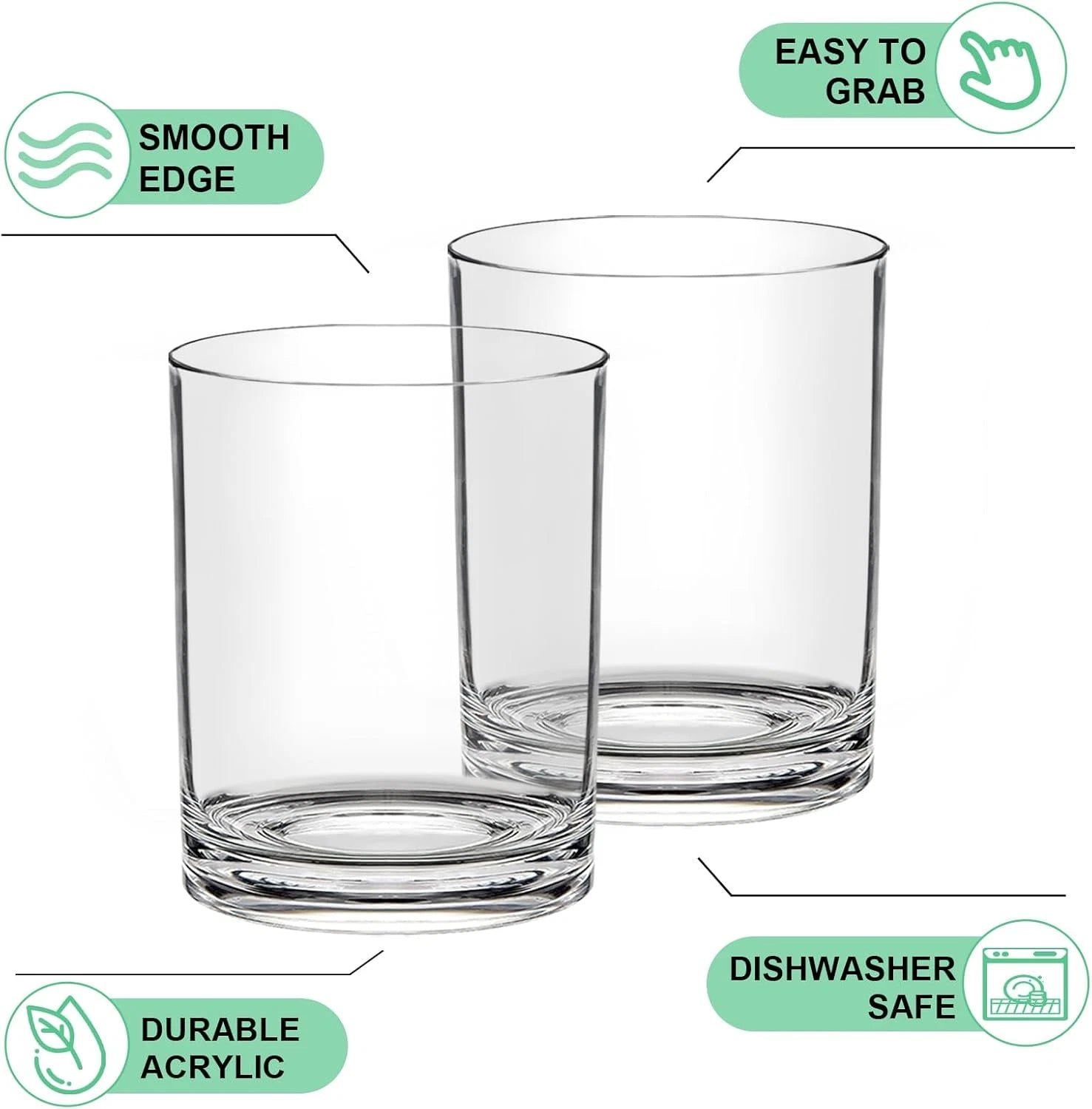 12oz Plastic Drinking Glasses Set of 6, Reusable Plastic Cups - Dishwasher Sa... | eBay