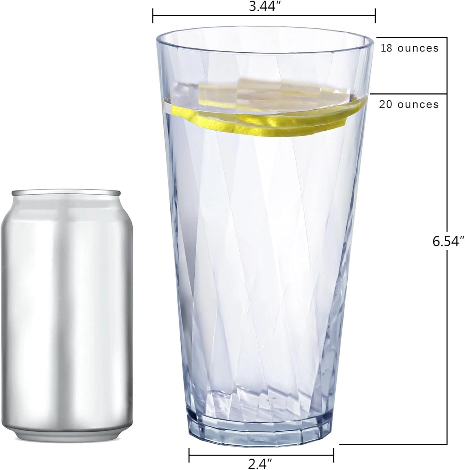 unbreakable Plastic Drinking Glasses,Set of 6, Shatterproof 20oz, Clear | eBay