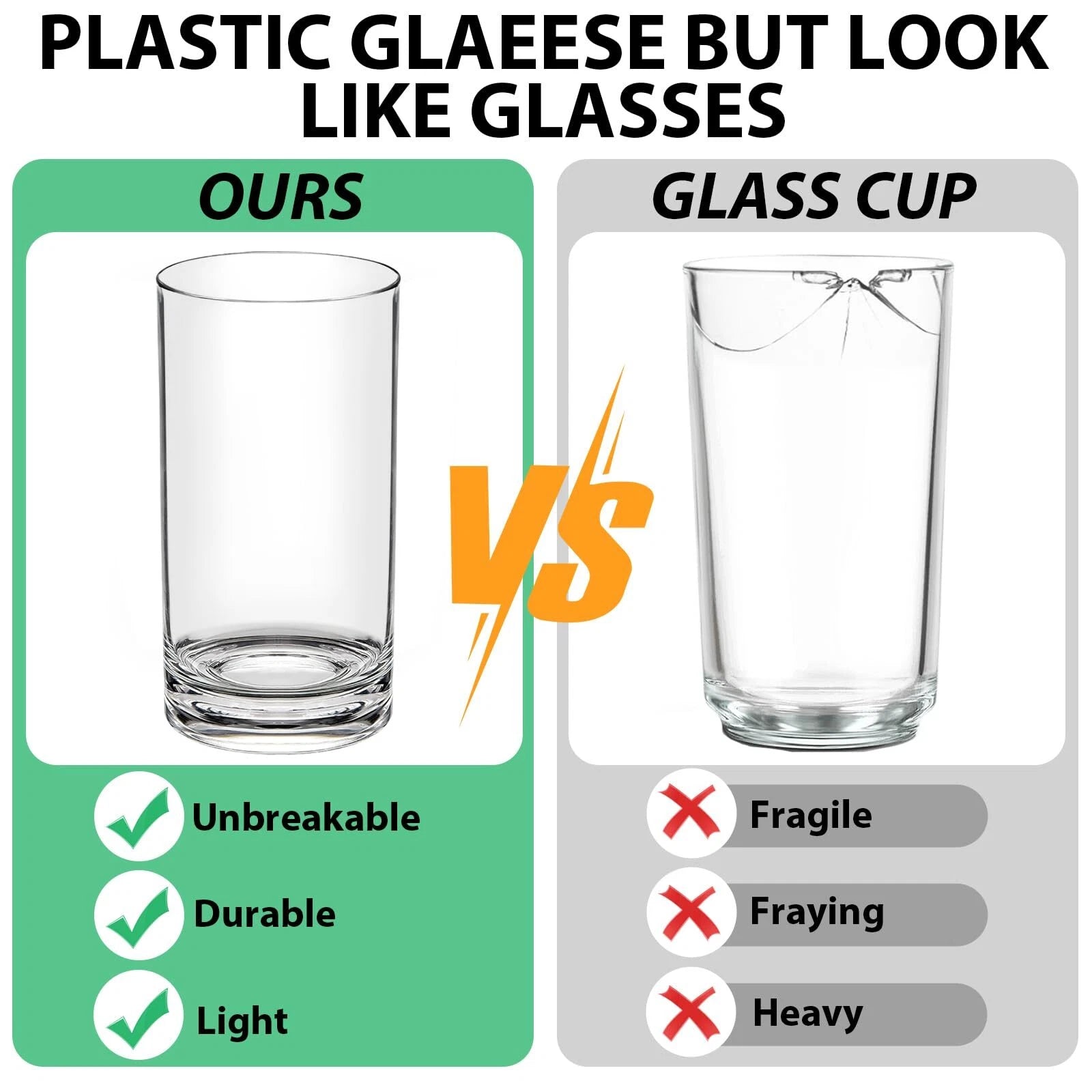 17 OZ Plastic Cups Reusable Unbreakable Plastic Drinking Glasses Set of 6，Hig... | eBay