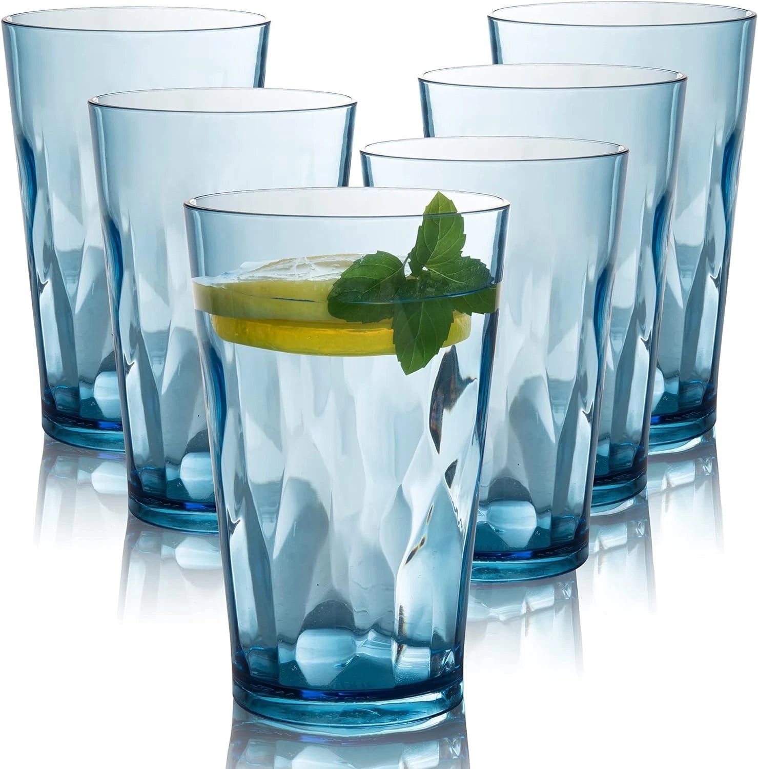 Unbreakable Plastic Drinking Glasses [Set of 6] Shatterproof Tumblers, Reusable | eBay