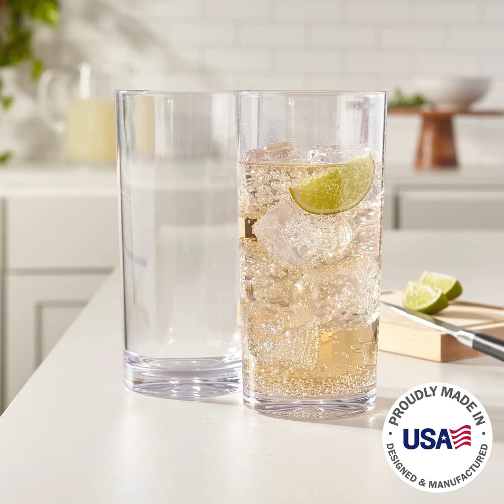 Classic Clear Plastic Reusable Drinking Glasses (Set of 6) 24oz Iced-Tea Cups... | eBay